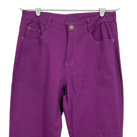 Unbranded Jeans Women's Purple Pants Size L (W30"xL30") High Rise Skinny Stretch - Picture 3 of 7